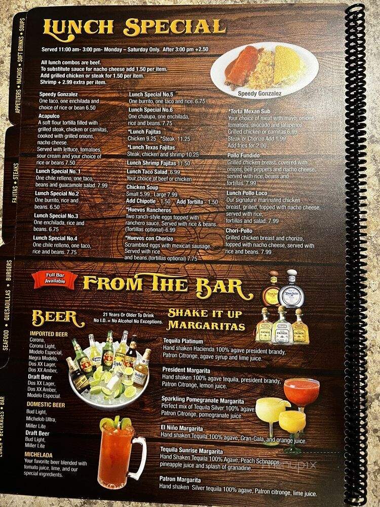 Tequila Mexican Restaurant - Dallas, GA menu_pic