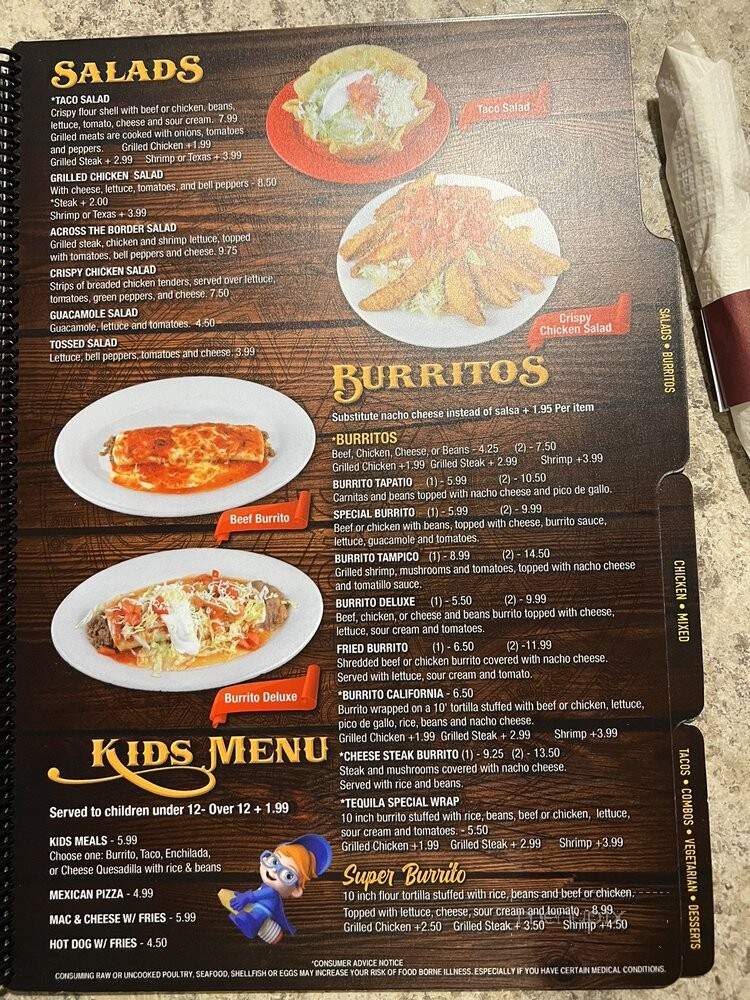 Tequila Mexican Restaurant - Dallas, GA menu_pic