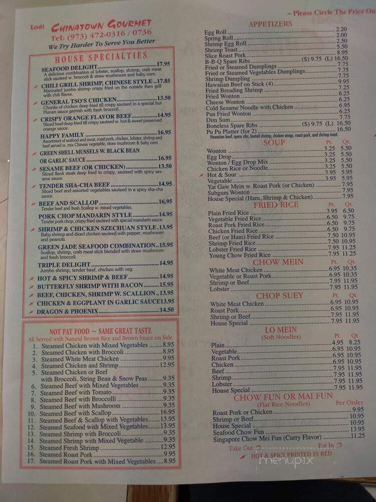 Lodi Chinatown Gourmet Kitchen - Lodi, NJ menu_pic