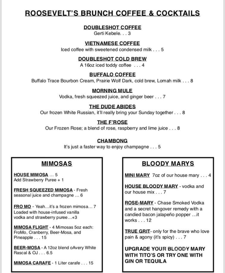 Roosevelt's - Tulsa, OK menu_pic