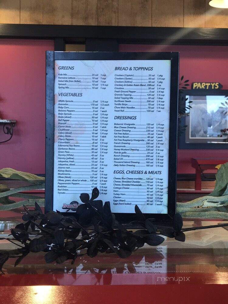 Iron Skillet - Glendale, KY menu_pic