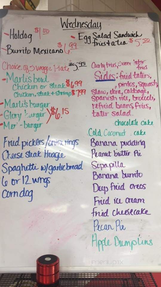 Marli's Grille - Richfield, NC menu_pic