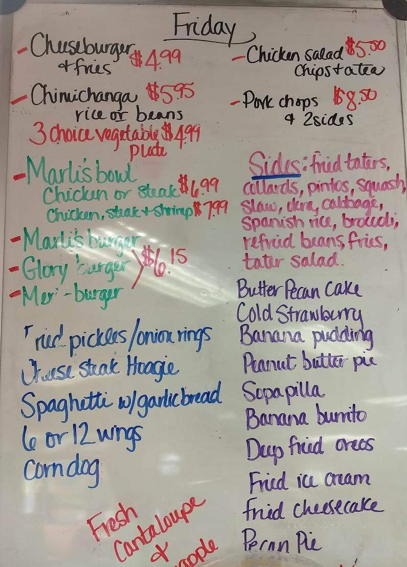 Marli's Grille - Richfield, NC menu_pic
