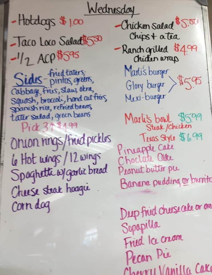 Marli's Grille - Richfield, NC menu_pic