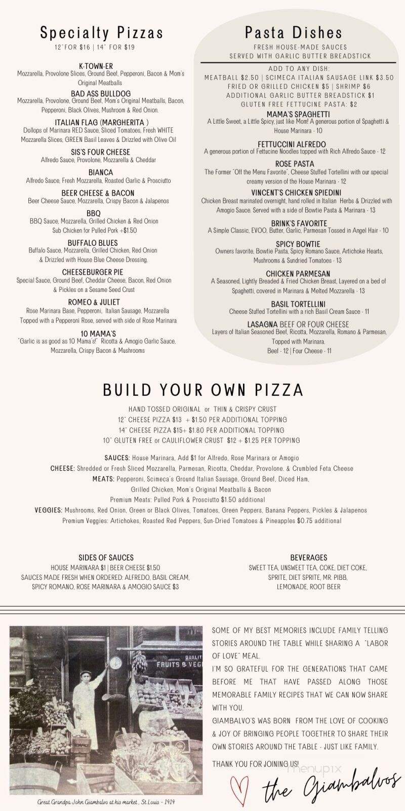 Giambalvos Wood Fired Pizza & Pasta - Kearney, MO menu_pic