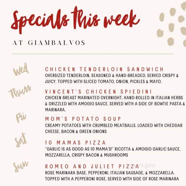 Giambalvos Wood Fired Pizza & Pasta - Kearney, MO menu_pic