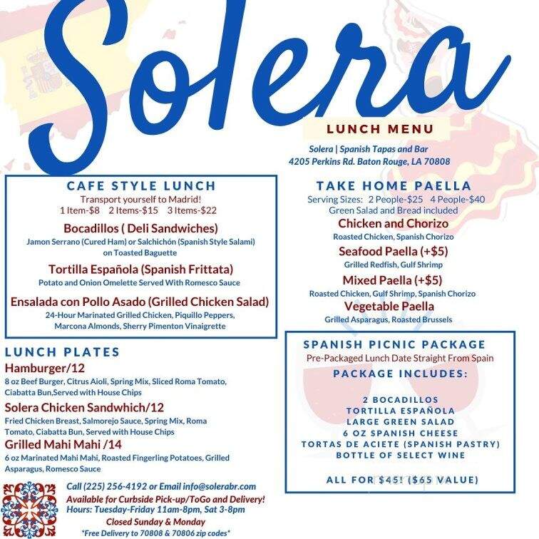 Solera Bar & Tasting Room - Baton Rouge, LA menu_pic