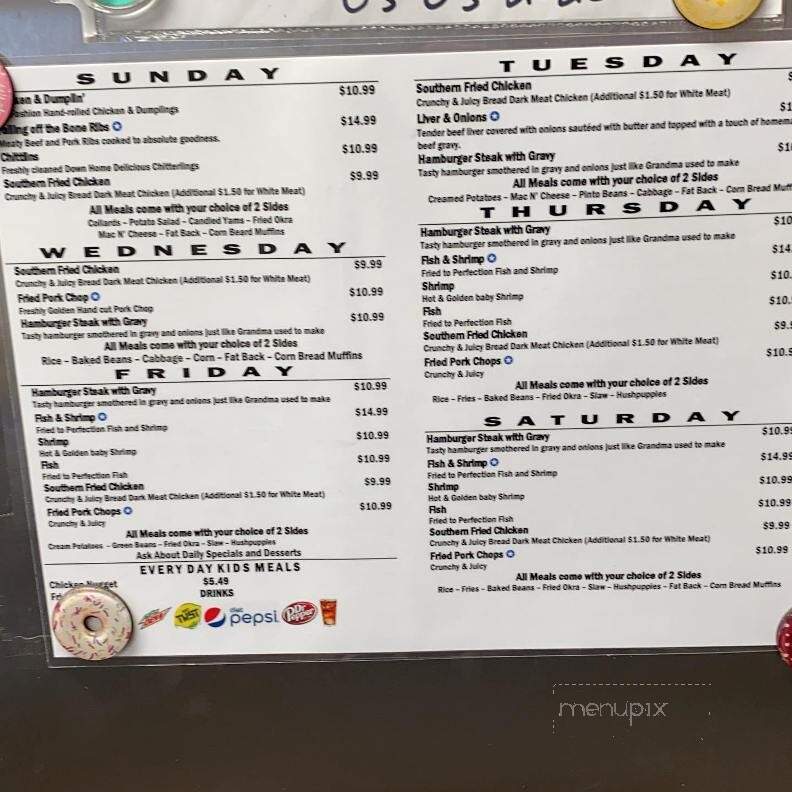 Merenda's Soul Food Kitchen - Sanford, NC menu_pic