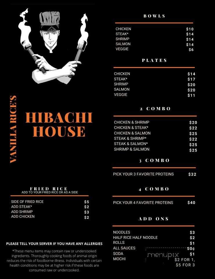 Hibachi House Food Truck - Las Vegas, NV menu_pic