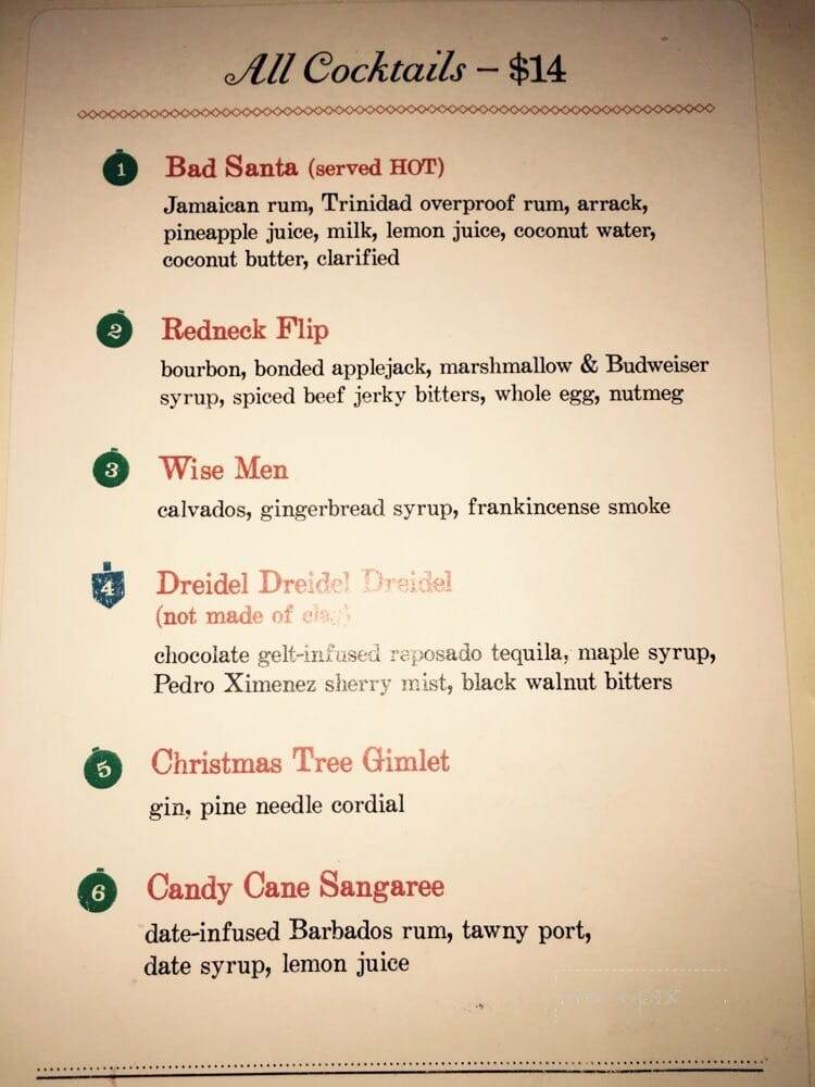 Miracle On 9th Street - New York, NY menu_pic