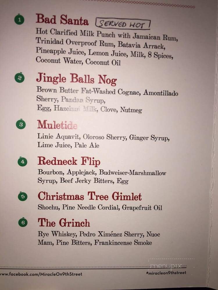 Miracle On 9th Street - New York, NY menu_pic