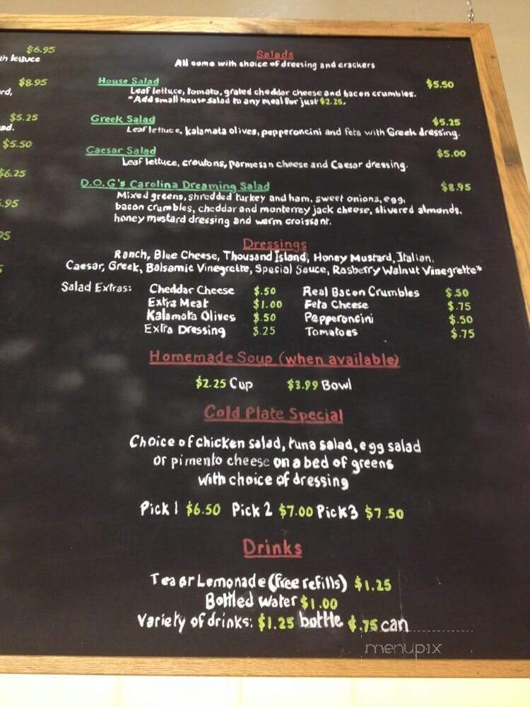 Zack's Sandwich Shack and Blue Plate Specials - Columbia, SC menu_pic