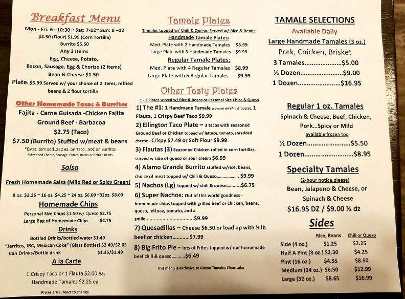 Alamo Tamales To Go - Webster, TX