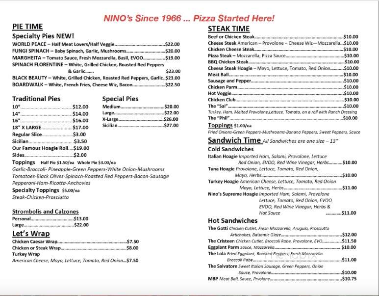 Nino's Pizza - Lansdale, PA