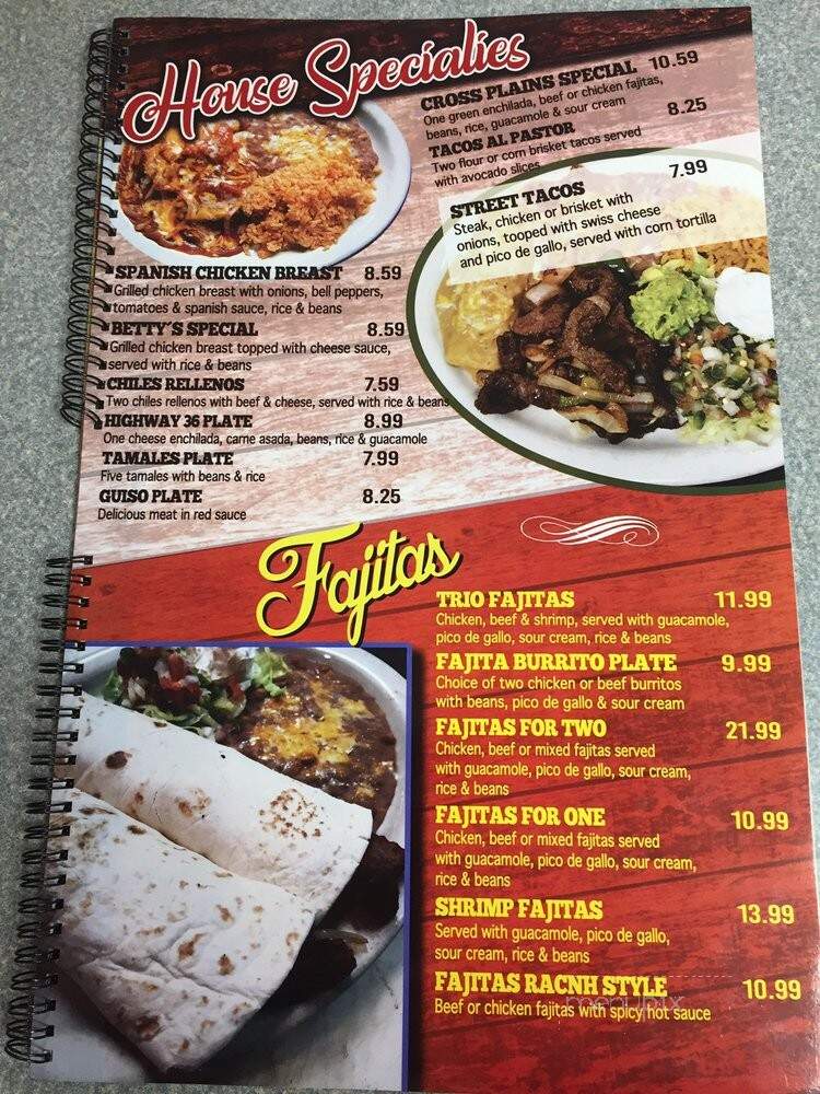 Mexico City Cafe - Cross Plains, TX menu_pic