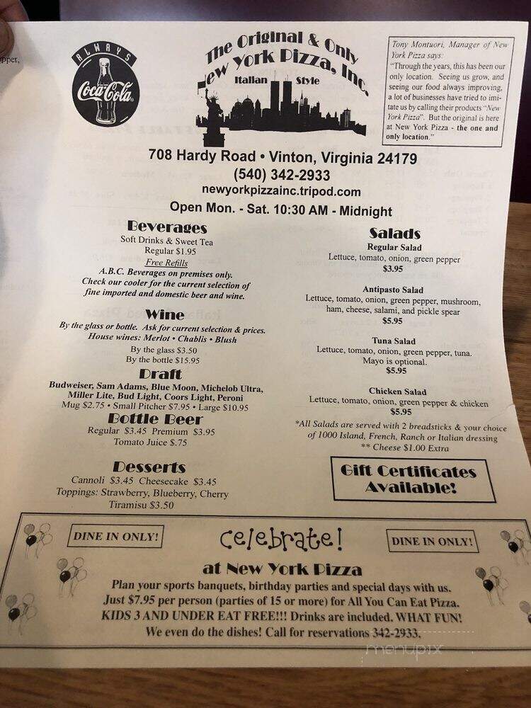New York Pizza - Vinton, VA
