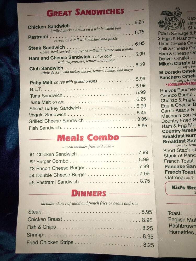 Mike's Hamburgers - La Mirada, CA menu_pic