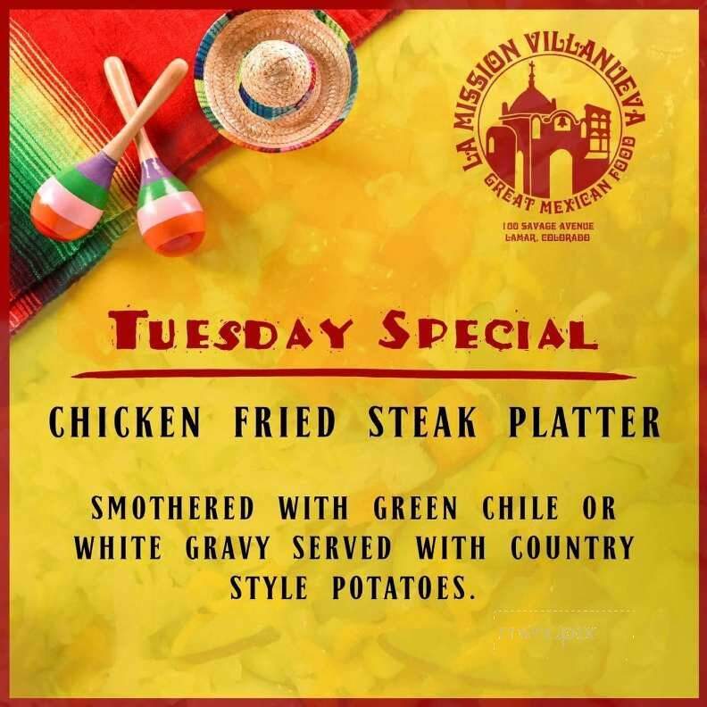 Mission Villanueva - Lamar, CO menu_pic