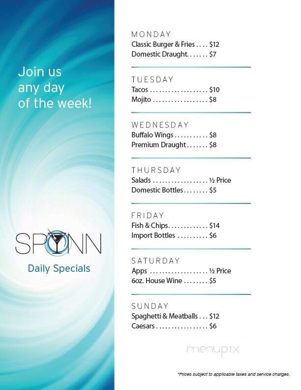 Spynn - Barrie, ON menu_pic
