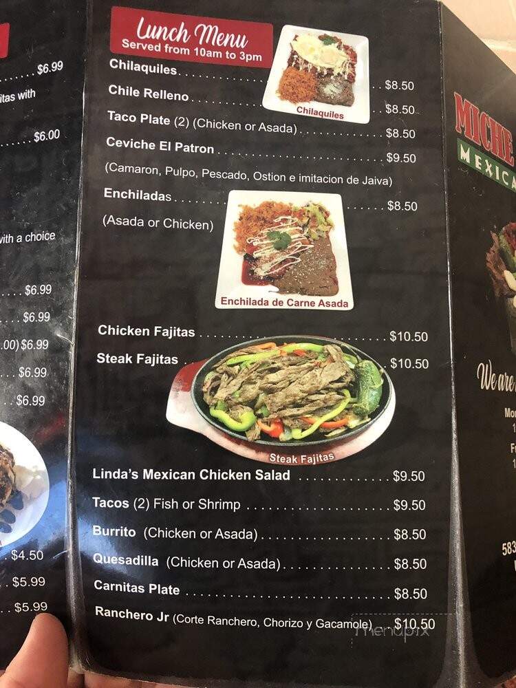 Miche Linda's Mexican Grill - Upland, CA menu_pic