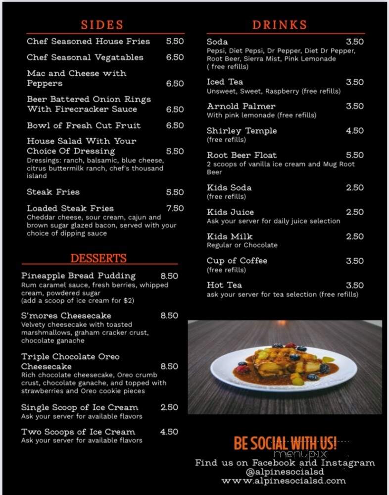 Alpine Social - Alpine, CA menu_pic