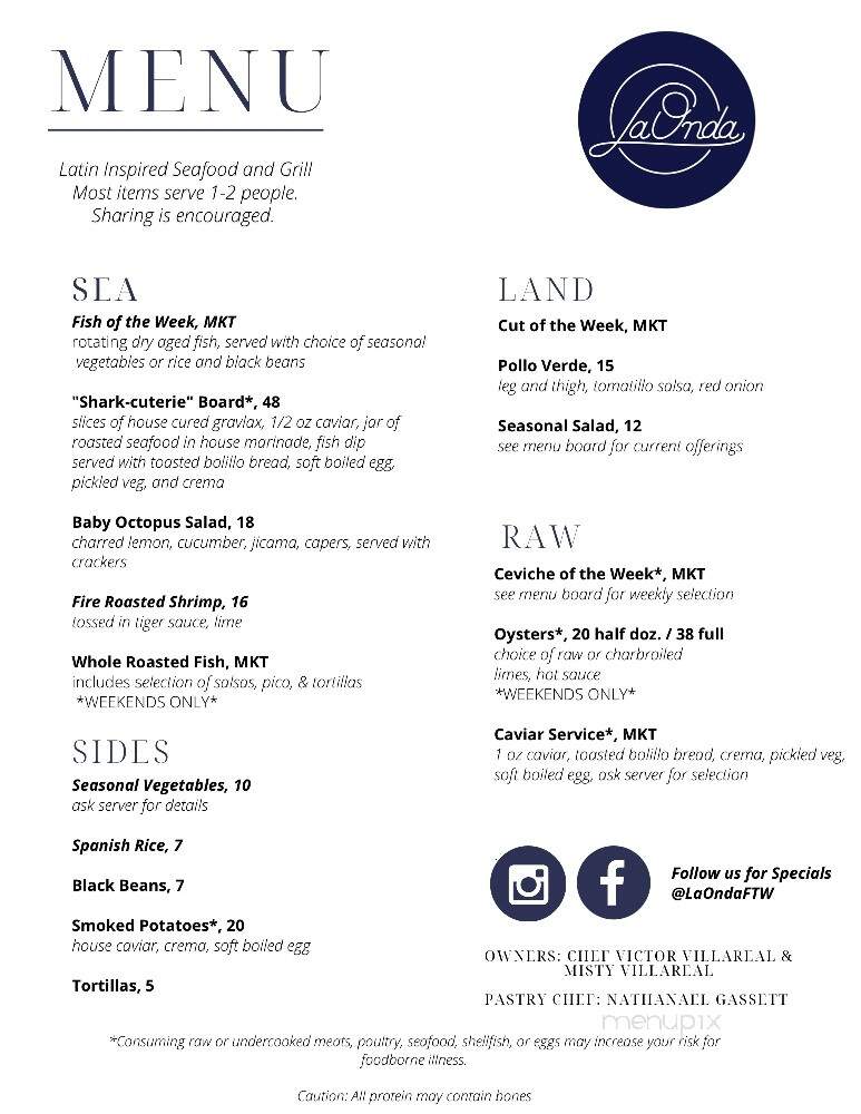 La Onda - Fort Worth, TX menu_pic