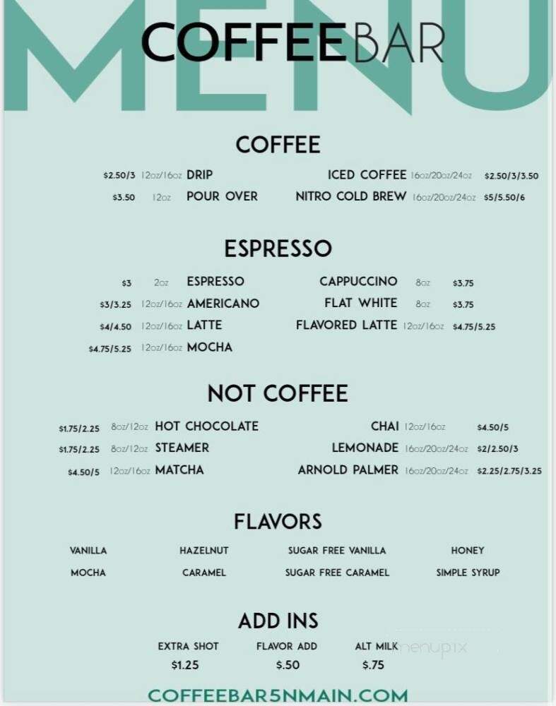 CoffeeBar Bel Air - Bel Air, MD menu_pic