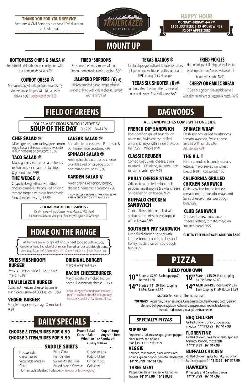 Trailblazer Grille - Llano, TX menu_pic