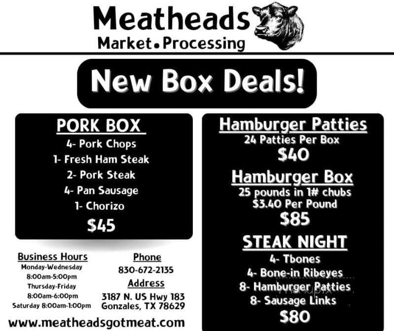 Meatheads - Gonzales, TX menu_pic