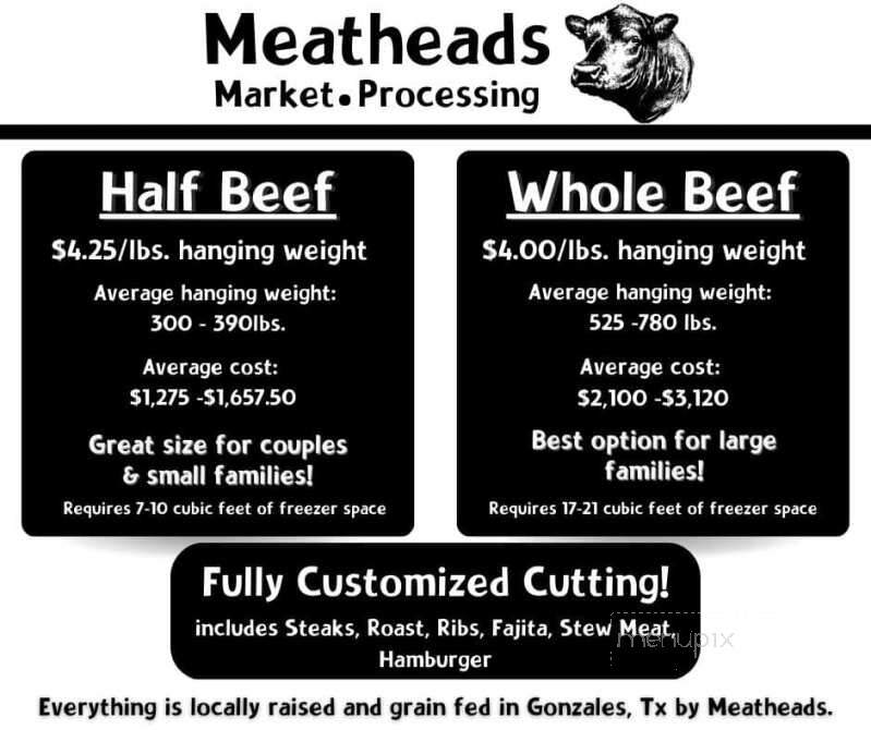Meatheads - Gonzales, TX menu_pic