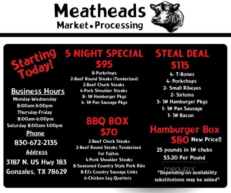 Meatheads - Gonzales, TX menu_pic