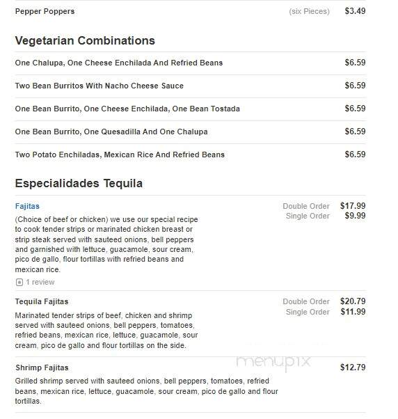 Tequilas Mexican Restaurant - Mount Vernon, IN menu_pic
