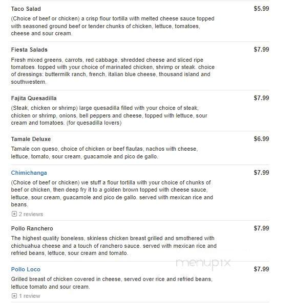 Tequilas Mexican Restaurant - Mount Vernon, IN menu_pic