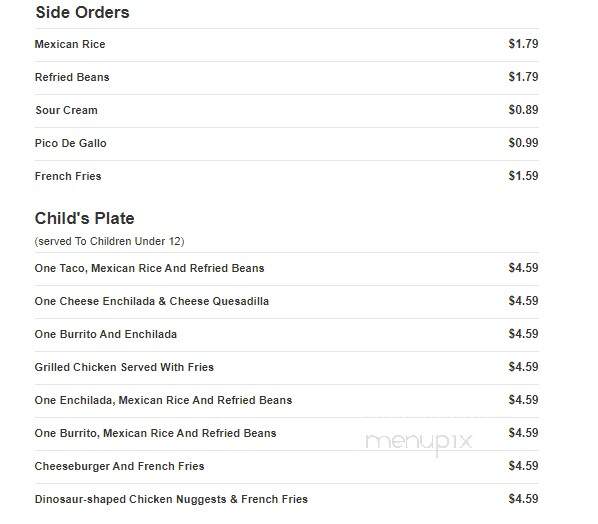 Tequilas Mexican Restaurant - Mount Vernon, IN menu_pic