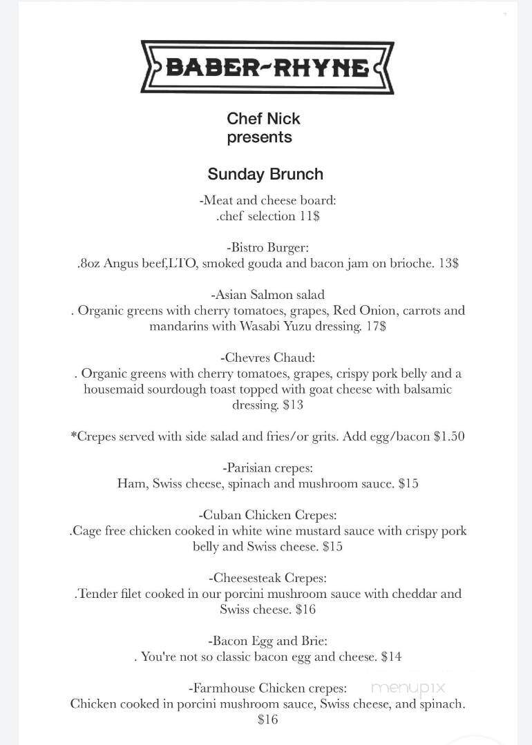 Barber Rhyne - Spartanburg, SC menu_pic