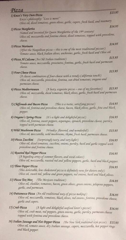 Oregano Pizza & Pasta - Richmond Hill, ON menu_pic