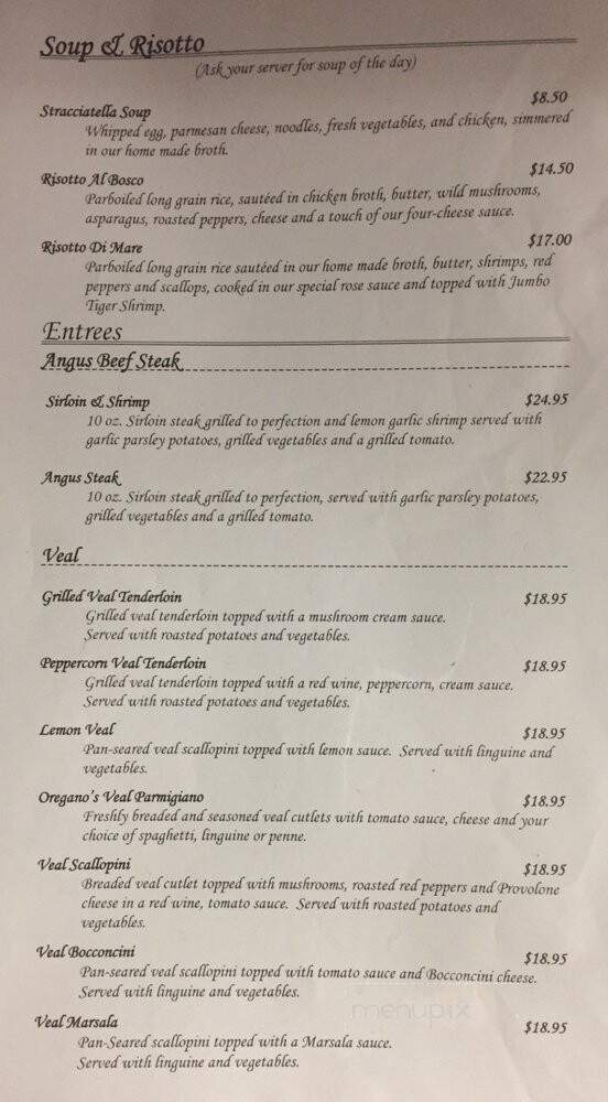 Oregano Pizza & Pasta - Richmond Hill, ON menu_pic