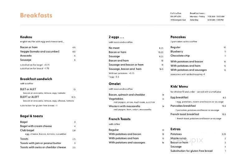 Le Den - Pointe-Claire, QC menu_pic