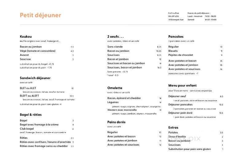 Le Den - Pointe-Claire, QC menu_pic