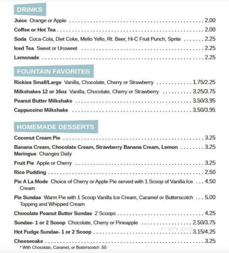 Princess Restaurant - Frostburg, MD menu_pic