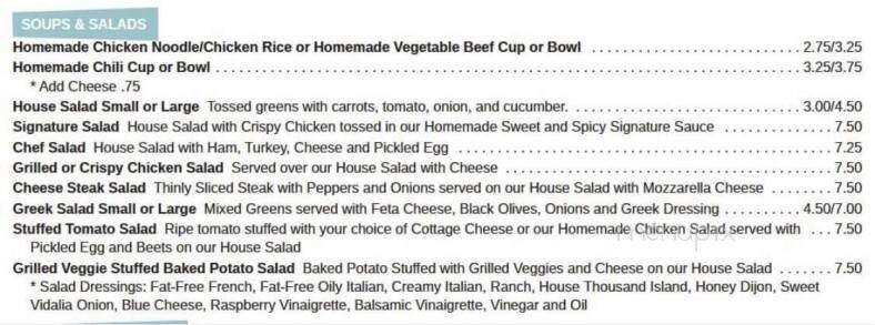 Princess Restaurant - Frostburg, MD menu_pic