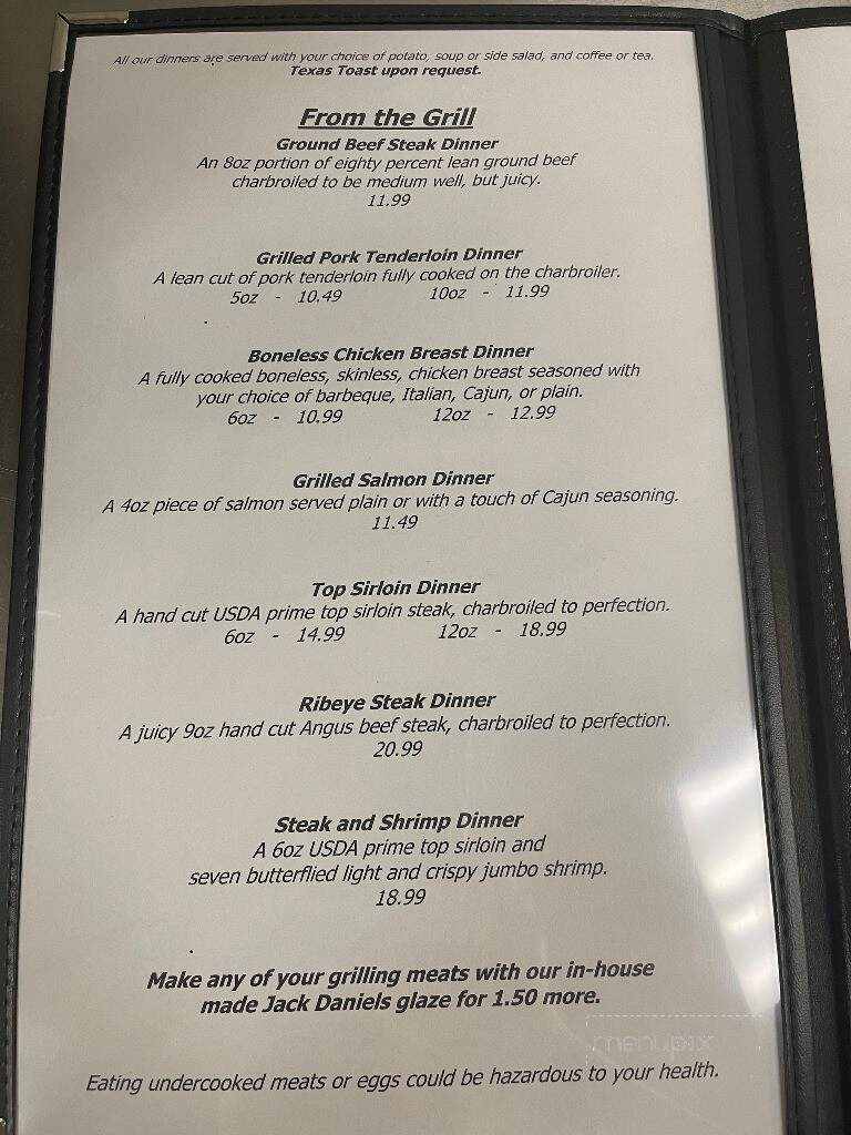 A & G Steakhouse - Falls City, NE menu_pic
