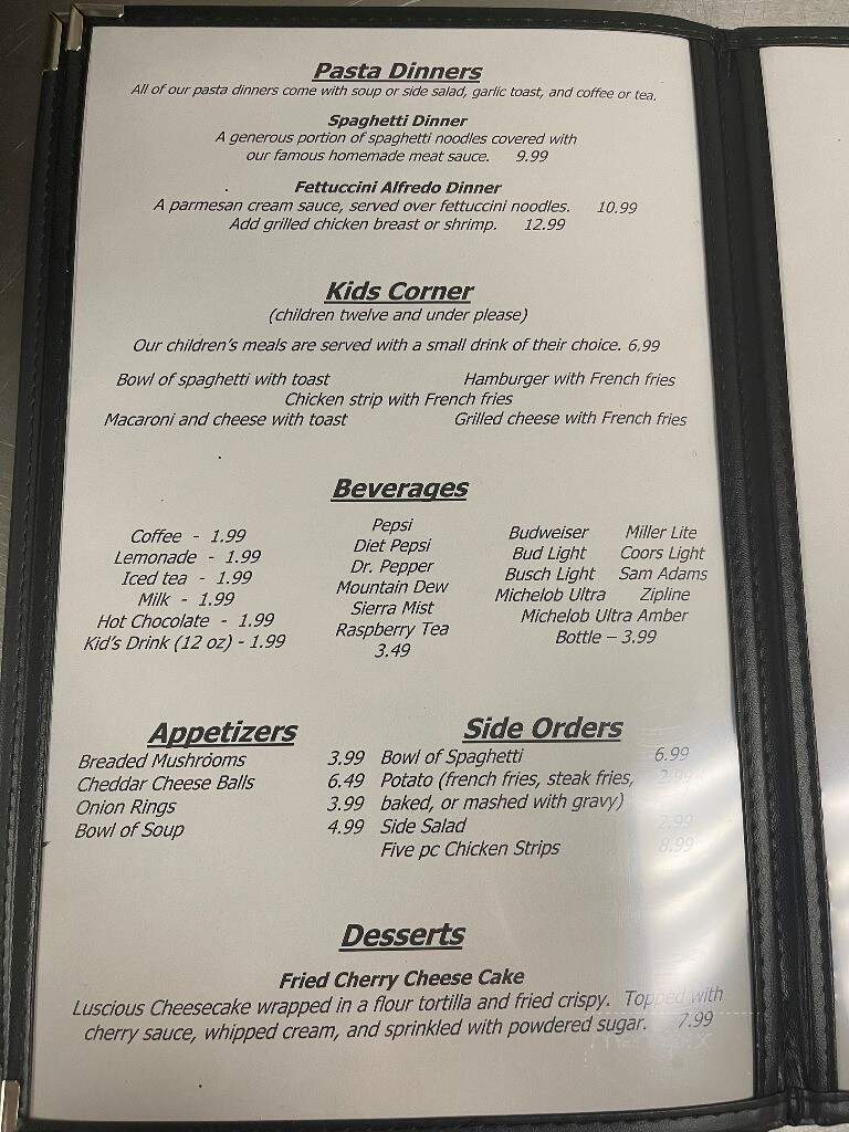 A & G Steakhouse - Falls City, NE menu_pic