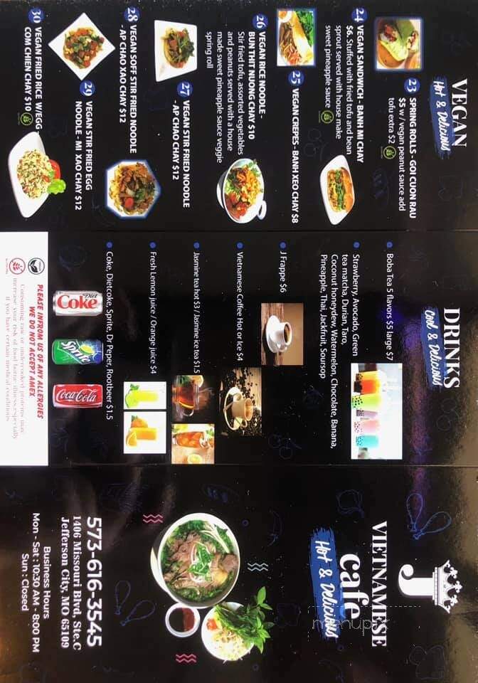 J Vietnamese Cafe - Jefferson City, MO menu_pic
