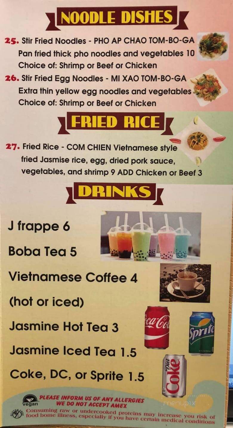 J Vietnamese Cafe - Jefferson City, MO menu_pic