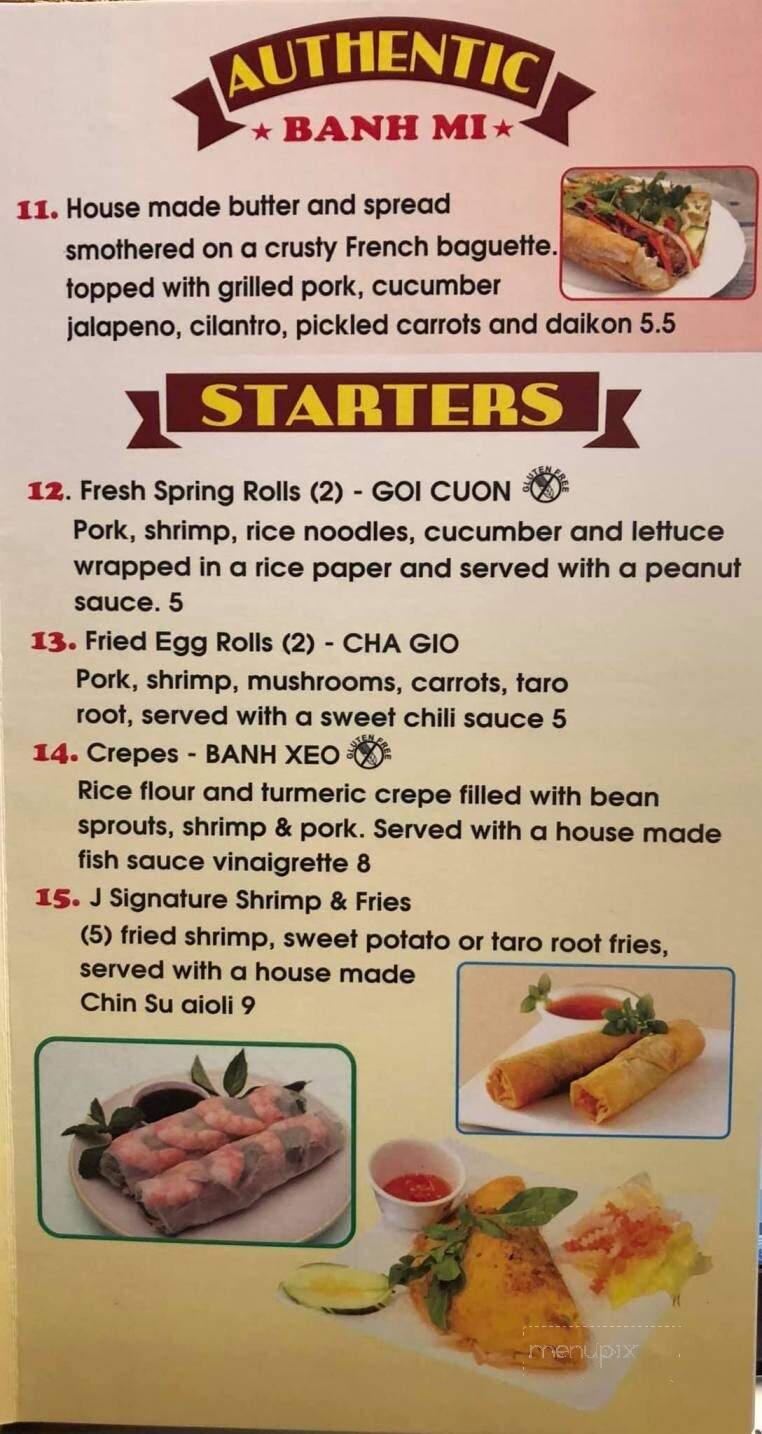 J Vietnamese Cafe - Jefferson City, MO menu_pic