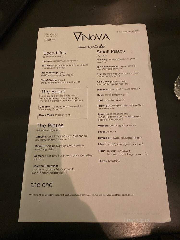 Vinova Tapas and Wine Bar - Front Royal, VA