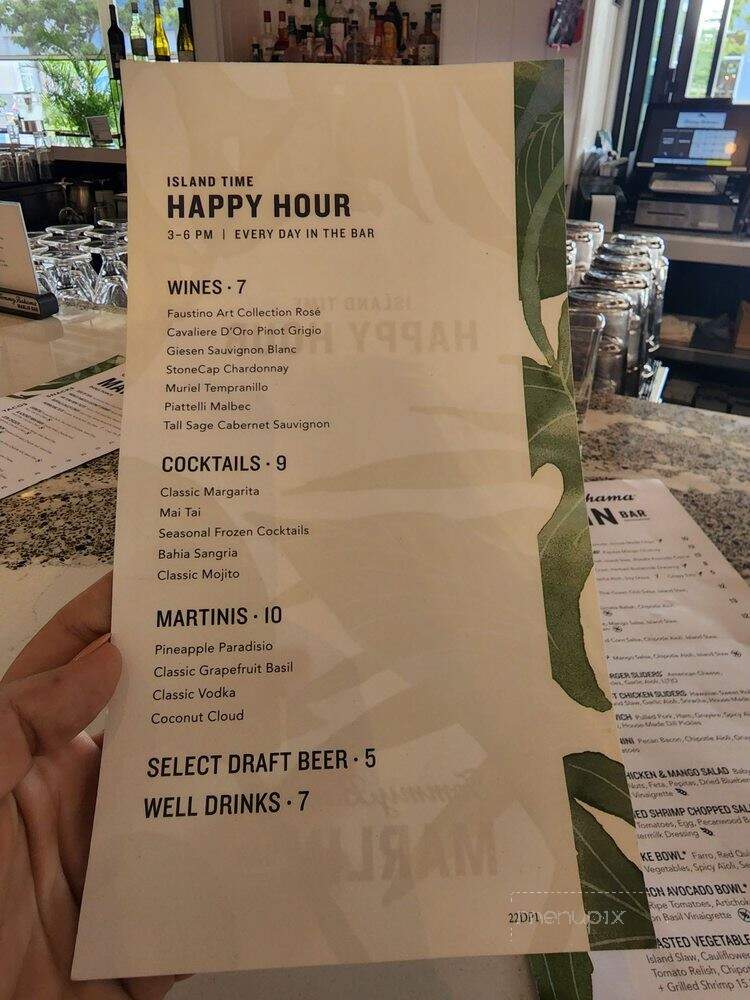 Tommy Bahama | Marlin Bar - Dania Beach, FL menu_pic