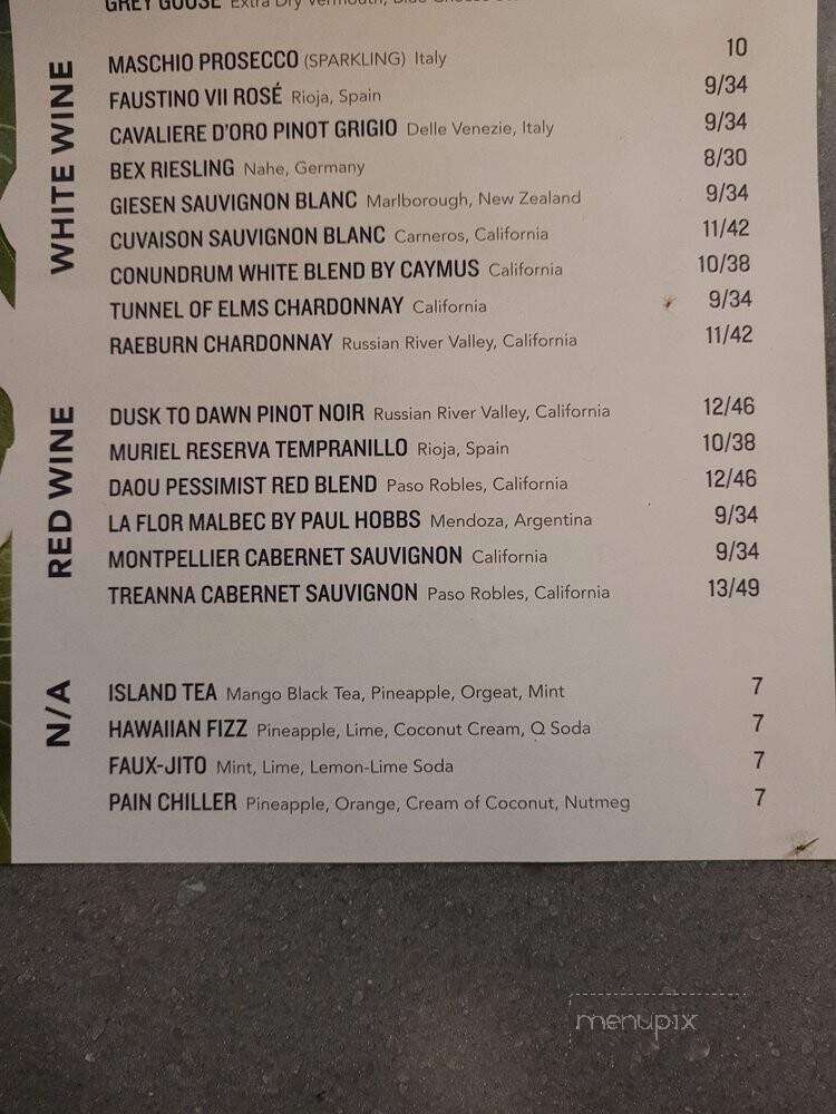 Tommy Bahama | Marlin Bar - Dania Beach, FL menu_pic