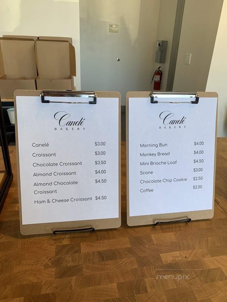 Canele Bakery - La Jolla, CA menu_pic